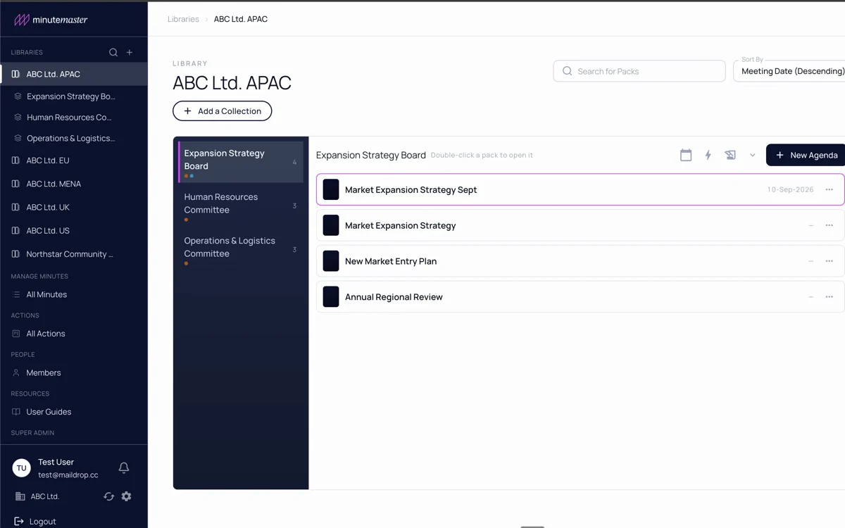 Minute Master — SaaS Platform screenshot
